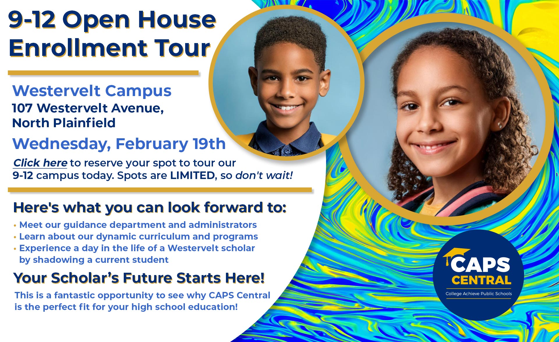 Sign up for our 9-12 Open House Enrollment Tour